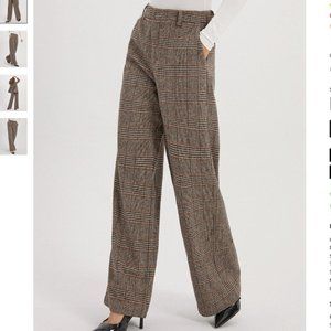 Glen Plaid Wide Leg Pants